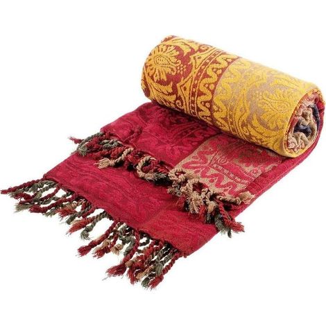 Grand Plaid et Couvre en Coton, Jeté de canapé Dessus de lit en Coton Naturel, Coton Couverture canapé Simple (Rouge, 150 190cm) (1/5)