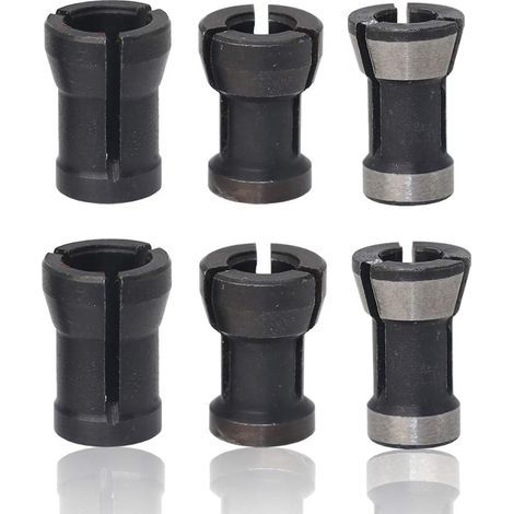 6 Pièces HSS Tête de Mandrin,Mandrin de Fraiseuse,Tête de Mandrin de Collet Adaptateur,Jeu de Collets Mandrin à Pince,Tête de Gravure pour perceuses Machine De Gravure, 6mm/6,35mm/8mm (1/5)