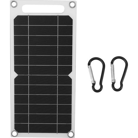 Panneau Solaire 6W 6V Monocristallin Étanche avec Ports USB et Type C pour Camping et Randonnée (1/5)
