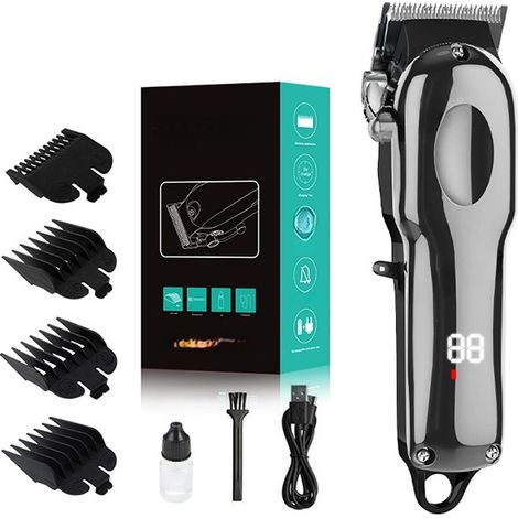 Tondeuse à cheveux électrique professionnelle avec écran LED - Tondeuse silencieuse pour coiffeurs à domicile (1/5)
