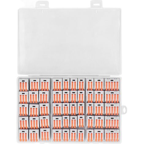 Lot de 50 connecteurs rapides 2, 3 et 5 ports, kit de raccordement compact pour fils électriques, 250V 32A. (1/5)
