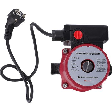 Pompe de Recirculation D'eau Chaude, Pompe de Circulation Blindée à 3 Vitesses 46 W 67 W 100 W 65 L/min pour Système de Chauffage avec Tuyau NPT de 1 Pouce, Joint de 3/4 Pouce (Prise UE (1/5)