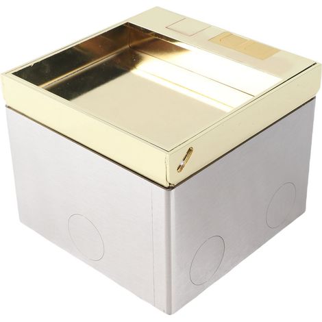 Prise de sol encastrable 2 broches avec port USB, boîtier de prise électrique en acier inoxydable, kit 4000W doré (1/5)