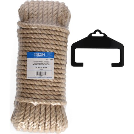 MADEJA 20m CUERDA NATURAL YUTE BIO. 3 CABOS. CALIBRE 10mm EDM (1/2)