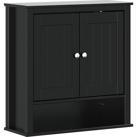 Demi-Colonne murale Meuble de salle de bain - noir bois massif fr4040 - Maison La Vie (1/5)