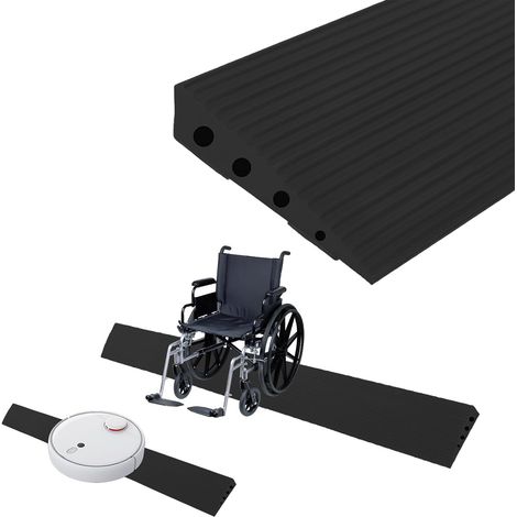 Rampe de Seuil Adhesive, Rampe Fauteuil Roulant Antidérapant, Barre de Seuil Convient aux Robots Aspirateurs, Aux Fauteuils Roulants et aux Scooters électriques (1/5)