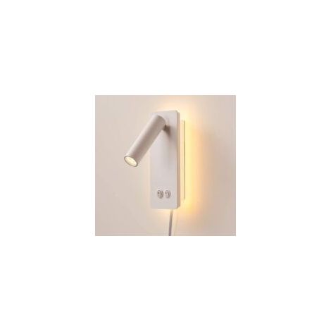 Applique a LED, lampada da lettura da comodino con interruttore, luce ambientale per camera da letto (LED3+10W) bianca, luce calda - Crezuo