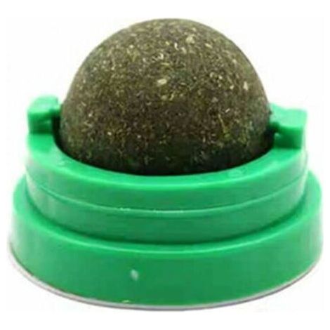 Boule d'herbe à chat naturelle rotative pour chat - Jouet amusant pour la maison - Chasing pour chaton, sucette, menthe, bâton dentaire, mâcher les dents (1/5)