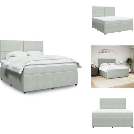 Sommier à lattes de lit et matelas Gris clair 180x200cm Velours - Sommier À Lattes De Lit - Sommiers À Lattes De Lit - Lit - Meuble De Chambre À Coucher (1/5)