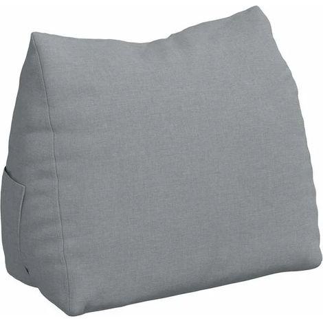 Coussin gris clair, dimensions 45 x 20 x 35 cm, en tissu (1/5)