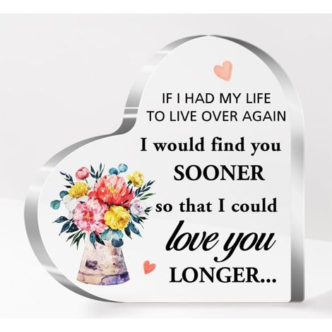 Plaque acrylique cœur décoratif, idée cadeau pour papa maman sœur ou famille(15 cm) (1/4)