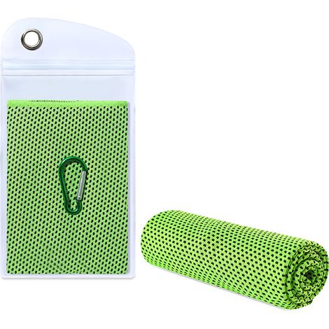 Set de Serviettes Fraîcheurs pour Sports, Anti-Transpirante à Séchage Rapide avec Poignée en Silicone, Serviette de Refroidissement Instantané 30 x 90cm (1/5)