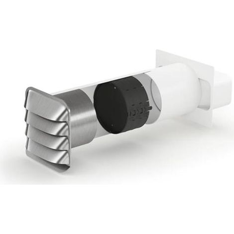 Naber COMPAIR Mauerkasten E-Jal Col flow 125 inkl. THERMOBOX, Jalousie Edelstahl, innen Rechteck-Anschluss (1/3)