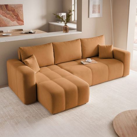Ecksofa Schlafsofa Sofa LEROS in Stoff Manila Oecker Ottomane Links (1/5)