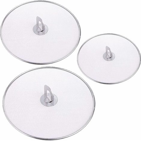 GABRIELLE Protector contra salpicaduras, 3 piezas de acero inoxidable con mango plegable para ollas y sartenes de Ø 25/29/33