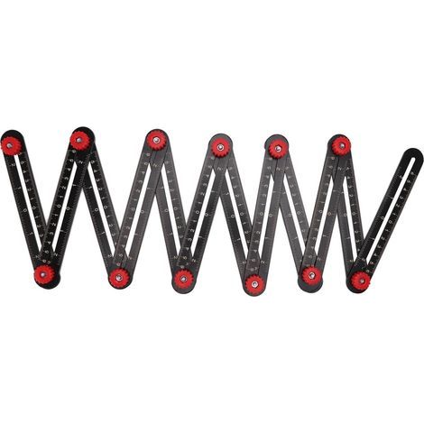 Règle de mesure multi-angle en alliage d'aluminium, localisateur d'ouverture universel, outil de mesure pour menuiserie, brique, carrelage, bois, verre, pierre, ingénierie architecturale, 12 plis (1/5)