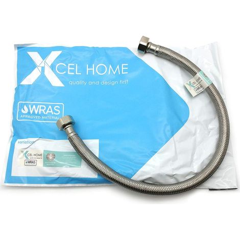 500 mm x 1,27 cm BSP Flexible Acier Inoxydable Tressé Homologation WRAS (1/5)