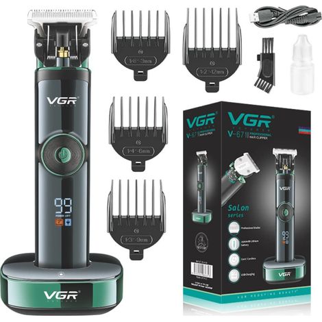 Trade Shop - Tagliacapelli Professionale Barba Trimmer Ricarica Rapida Con Pettini Guida V671 - (1/5)