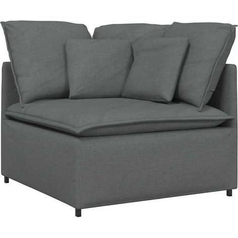 vidaXL Modulo Angolare Divano Modulare con Cuscini Grigio Scuro 100 cm (1/5)