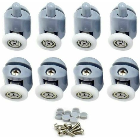 Duschkabinenrollen Set 8 Stk, 25 mm Durchmesser, für Schiebetüren (1/4)