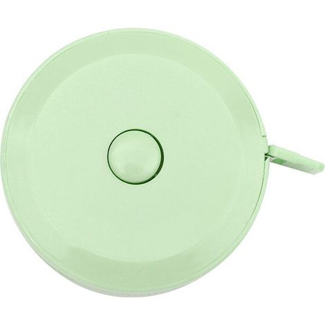 Lot de 2 mini-mètres ruban souples et mignons pour la maison, 1,5 m, en plastique, rétractables automatiquement, verts.
