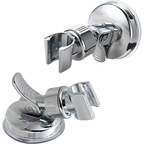 Support Pommeau De Douche - Ventouse - Pivotant 360 Degres - Pour Surface Lisse - 2 Pieces (1/4)