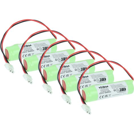 vhbw 5x Battery compatible with Schneider OVA LUXA, RILUX, 37027, 51012E Escape Route, Emergency Light (1600 mAh, 2.4 V, NiCd)