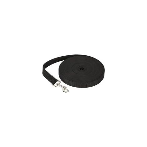 Guinzaglio per cani nero da 20 m, guinzaglio in nylon nero largo 2 cm, guinzaglio di medie dimensioni per addestramento e ricerca, guinzaglio lungo per passeggiate. - Crezuo