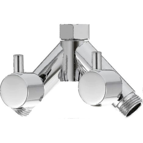 Robinet inverseur en laiton chromé DSF014A, vanne d'arrêt de douche à 2 voies en Y 1/2 pouce pour flexible et pommeau de douche (1/4)