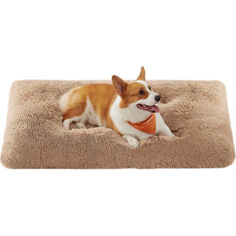 Cesta per cani divano letto per animali domestici imbottitura morbida cuscino per cani lavabile in lavatrice 110 x 73 cm marrone 120006804