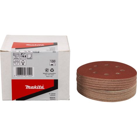 MAKITA P-43658 (pkt of 50) Red sanding discs 125mm x 100g