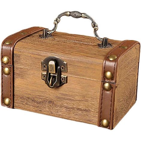 Aufbewahrungsbox aus Holz in Form eines Sparschweins für Münzen, Cent-Karten und andere Kleinigkeiten – Geschenk für Kinder-Small Lock (1/5)