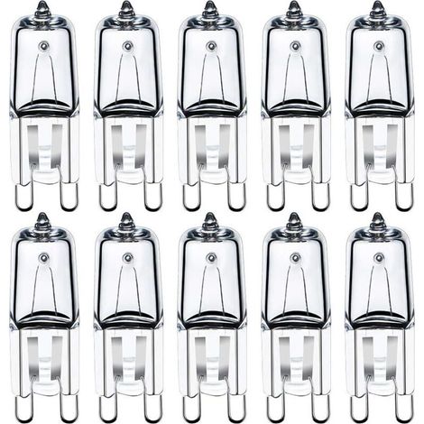 Ampoules Halogènes G9 45W Ampoules à Capsule Transparente G9 230V Blanc Chaud Intensité Variable Paquet de 10 (1/5)