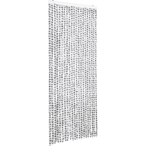 Insect Curtain Light and Dark Grey 90x220 cm Chenille vidaXL