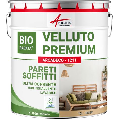 Pittura vellutata per pareti e soffitti: ARCADECO - 1211 - 10 L (+ o - 120m² per strato) Beige - RAL 1001 - ARCANE INDUSTRIES (1/5)