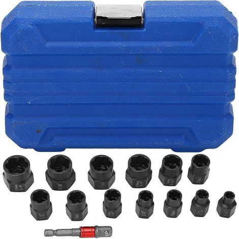 Kit d'extracteurs de vis hexagonaux 3/8 po (14 pièces) pour boulons endommagés et rouillés. (1/5)