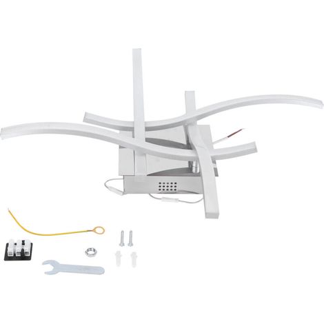 Jeffergarden Plafonnier LED 25W, lampe incurvée moderne pour salon, cantine, chambre, blanc, 85-265V (1/5)