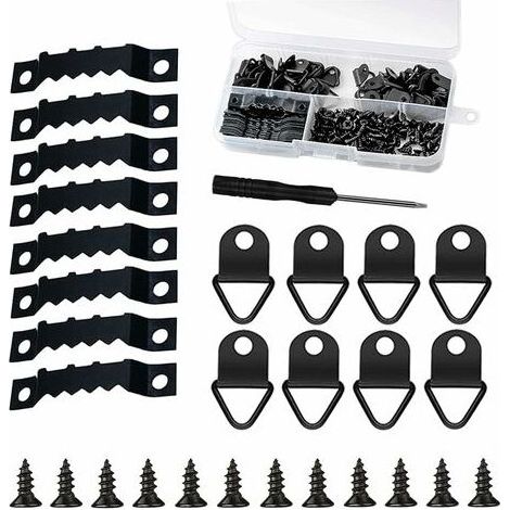 LaBlanc – 251 pièces Attache Cadre Accroche Tableau Kit de Suspension pour Cadre Photo Fixations Accroche Photo avec Boîte de Rangement et 150 Vis Noir (1/5)