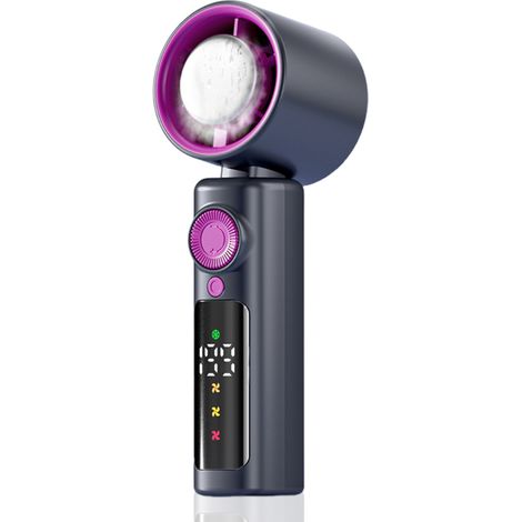 1 Ventilateur portable, pliable, compresse froide, réglable 199 niveaux, avec crochet, pour voyage extérieur bureau (1/5)