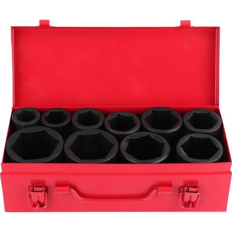 10pcs 3/4 inch 6-point metric socket set, portable auto car tool set, 22-50mm (1/5)