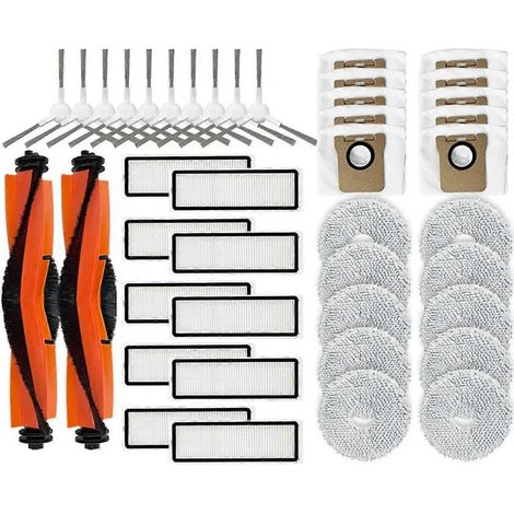 Pièces détachées pour aspirateur robot X20 Plus : brosse latérale principale, filtre HEPA, lingettes de nettoyage, sac à poussière et accessoires. (1/5)