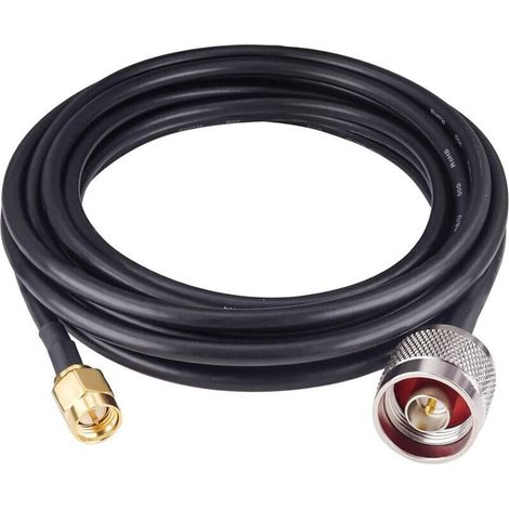Cable de extensión coaxial RG58 de baja pérdida, 7,62 m – Conector N macho a SMA macho – Alta calidad para aplicaciones de RF