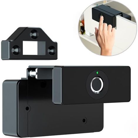 Cerradura para armarios, cerradura electrónica inteligente, compatible con huella dactilar, cerradura para cajones (1/5)