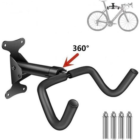 Support mural pour vélo de garage pivotant, porte-vélo de montagne vertical peu encombrant, porte-vélo de montagne, crochet à vélo mural (1/4)