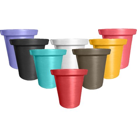 Lot de 8 pots de fleurs ronds 420L – Dimensions 100x100x100 cm – Polyéthylène haute densité – Traité anti UV – Plast'Up Rotomoulage - 420l-lot (1/2)
