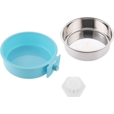 Filiyano-Gamelle pour cage à chien bleue (S 134) en acier inoxydable amovible et suspendue Btfrf (1/5)
