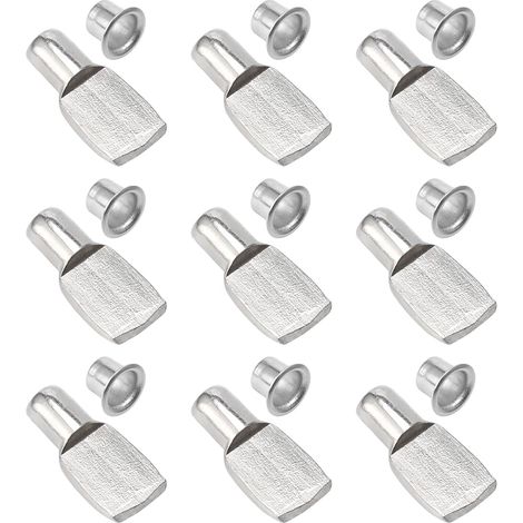 Taquet Etagere, 50 Pièces Metal Nickelé Acier Inoxydable Taquets pour Étagères pour Armoire à Meubles Support De Bureau Accessoires (7mm) (1/5)