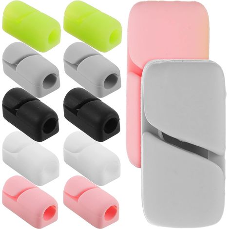 Healeved Lot de 12 attaches-câbles autocollantes en silicone pour une gestion pratique des câbles au (1/5)