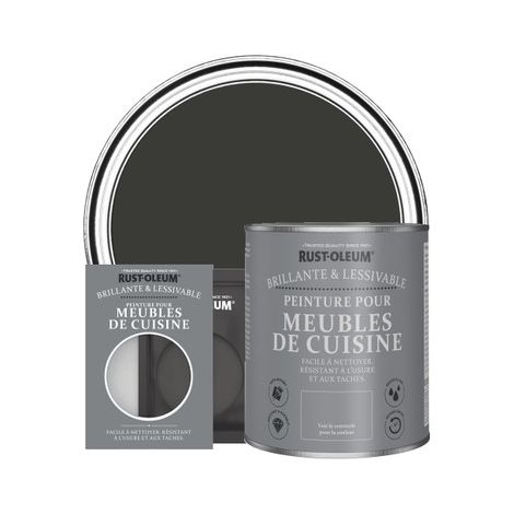 Peinture pour Meubles de Cuisine, Finition Brillante - Magie noire (1/2)