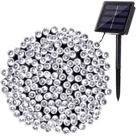 Guirlande Solaire Extérieure,22M 200 LED Guirlande Lumineuse Noël Solaire Étanche 8 Modes Décoratives pour Jardin Patio Arbres Clôture Maison Fête Mariage (Blanc Froid) [Classe énergétique A+++]